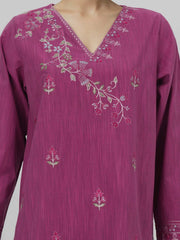 2 Piece Yarn Dyed Suit- Embroidered (Pret)