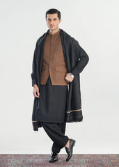 Black Kashmiri Wool Shawl - Men