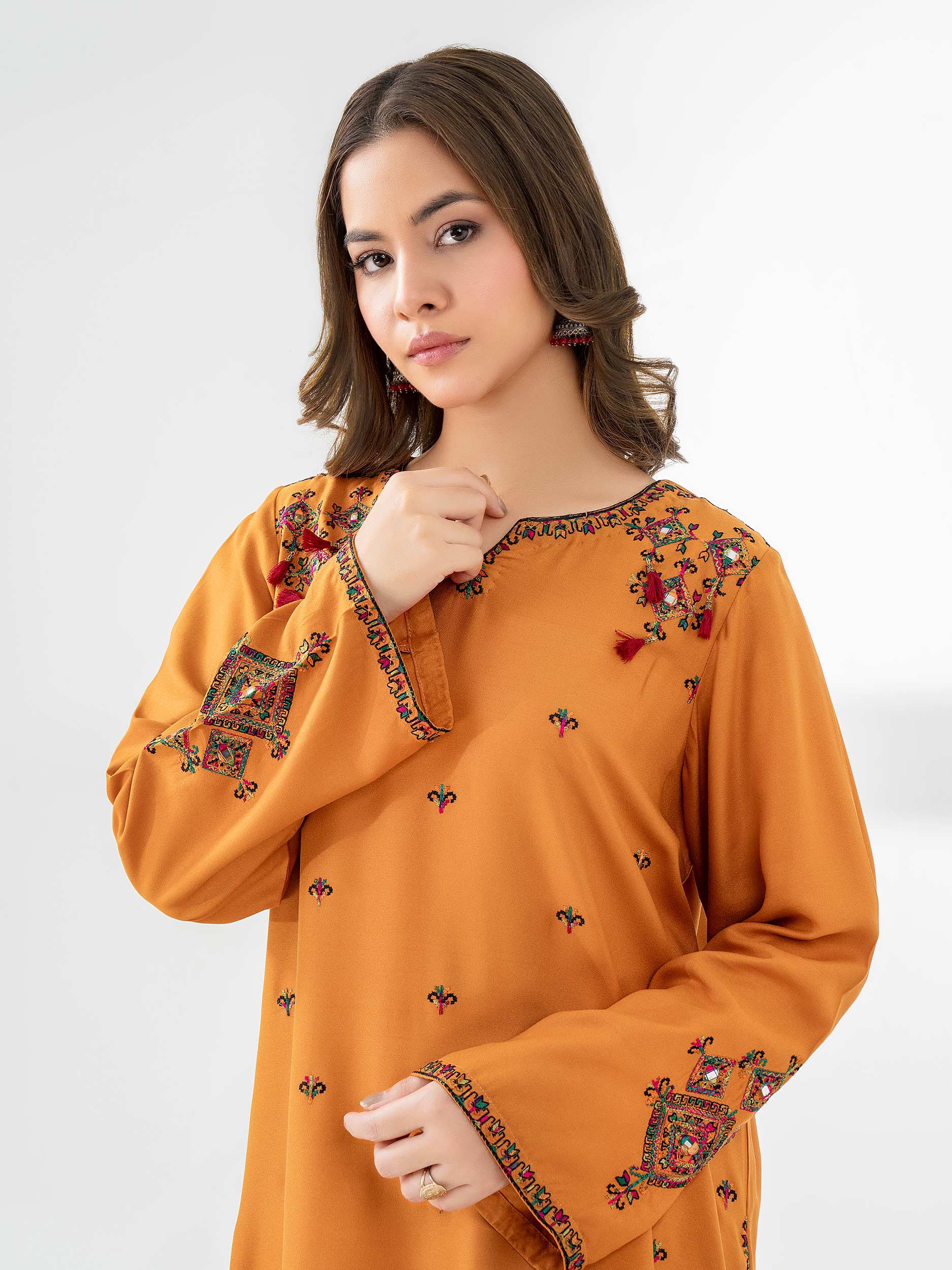 shirt-Crepe-Kurti-Embroidered-Pret