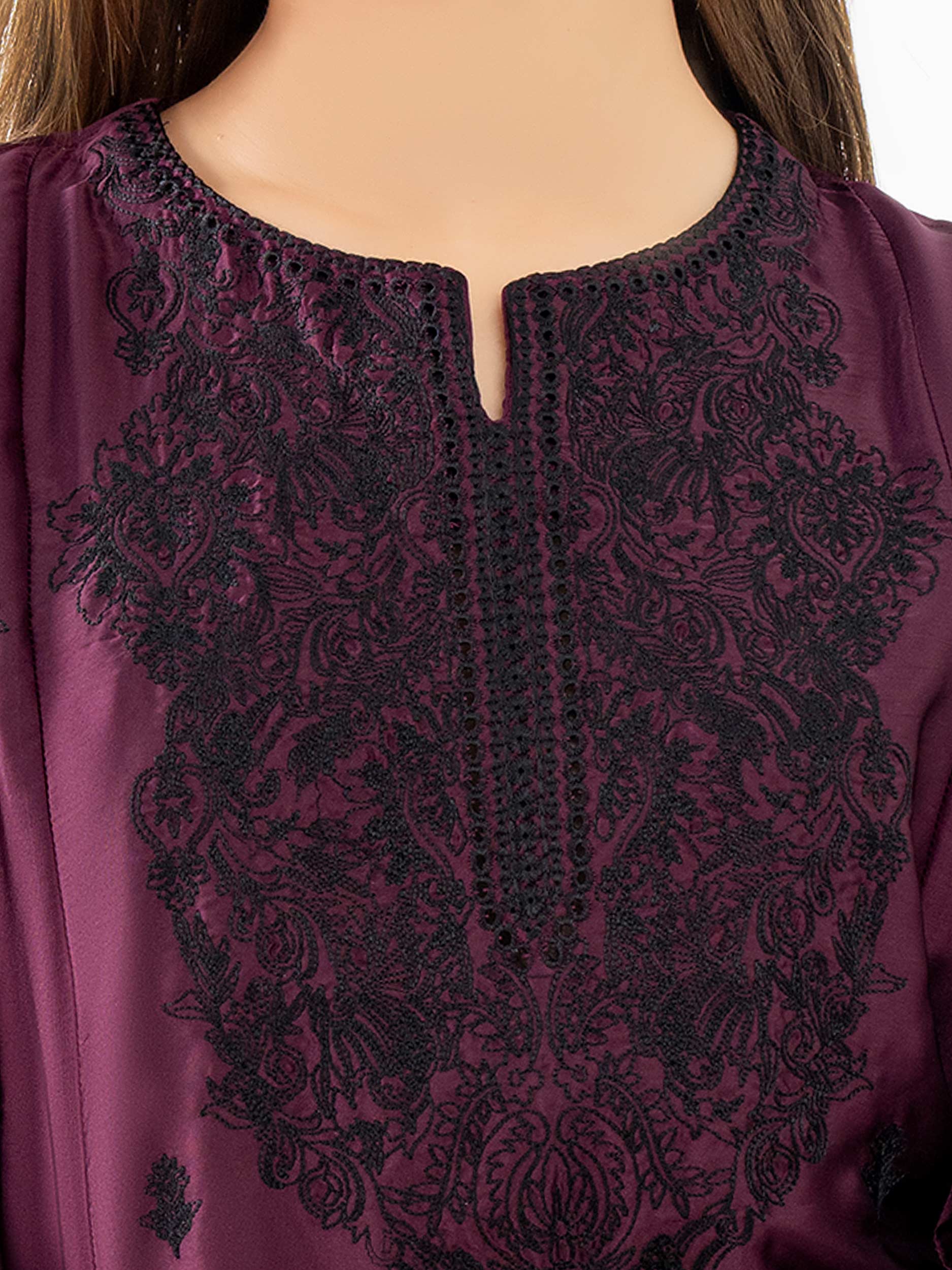 shirt-kurti-embroidery-of-Silk-Kurti-Embroidered-Pret-purple