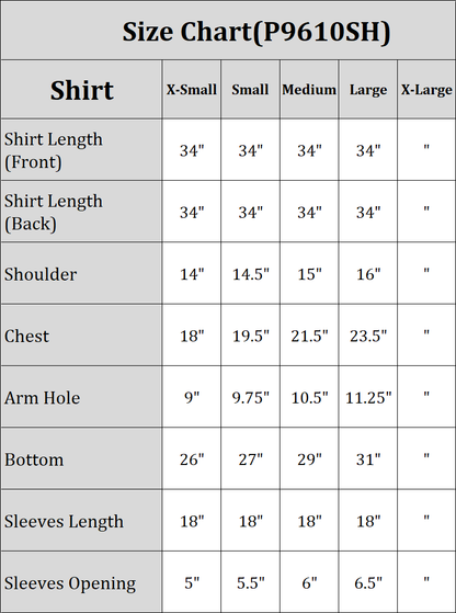 shirt-size-chart-Satin-Shirt-Embroidered-Pret