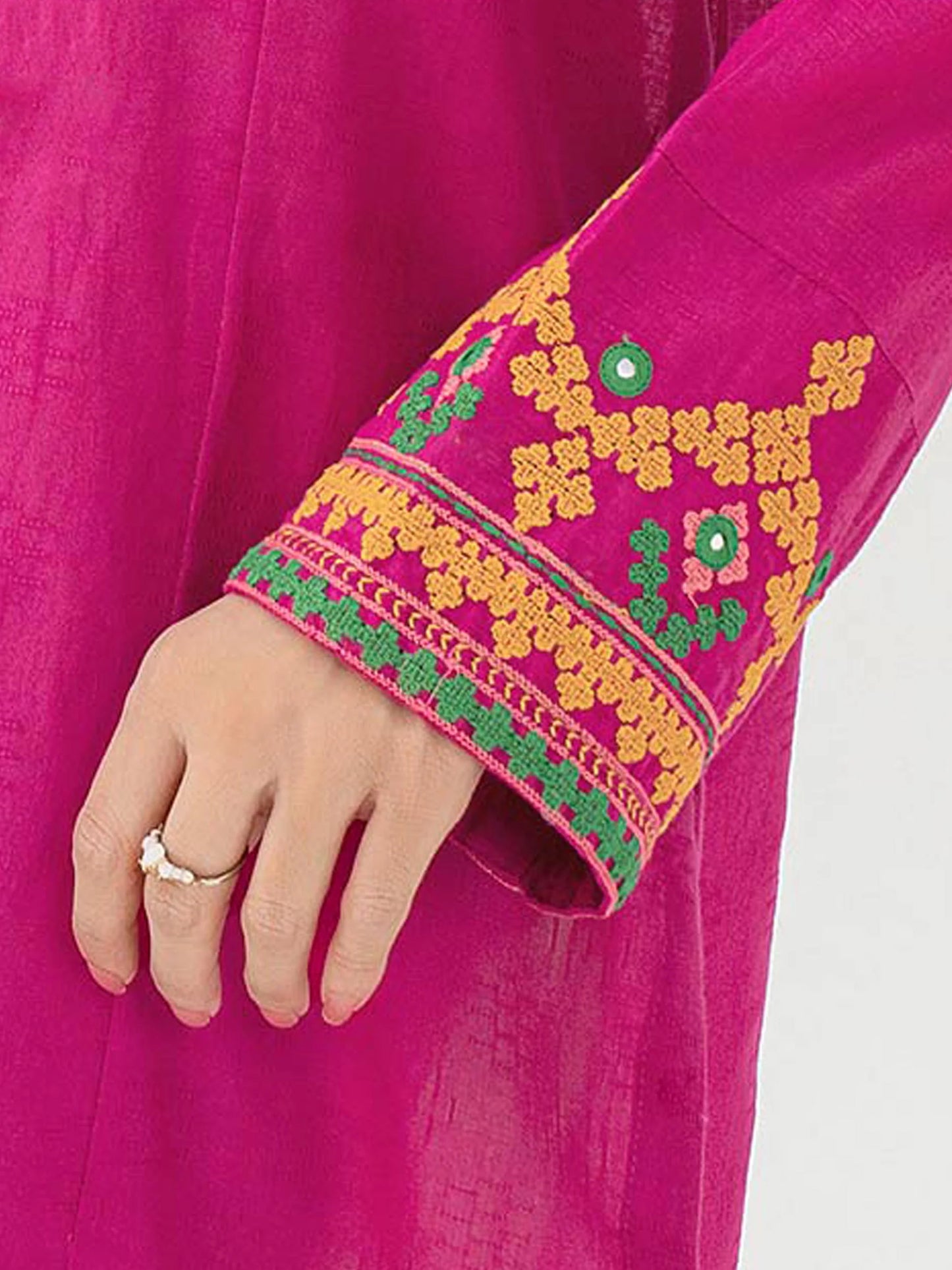 sleves-Jacquard-Shirt-Embroidered-Pret-pink