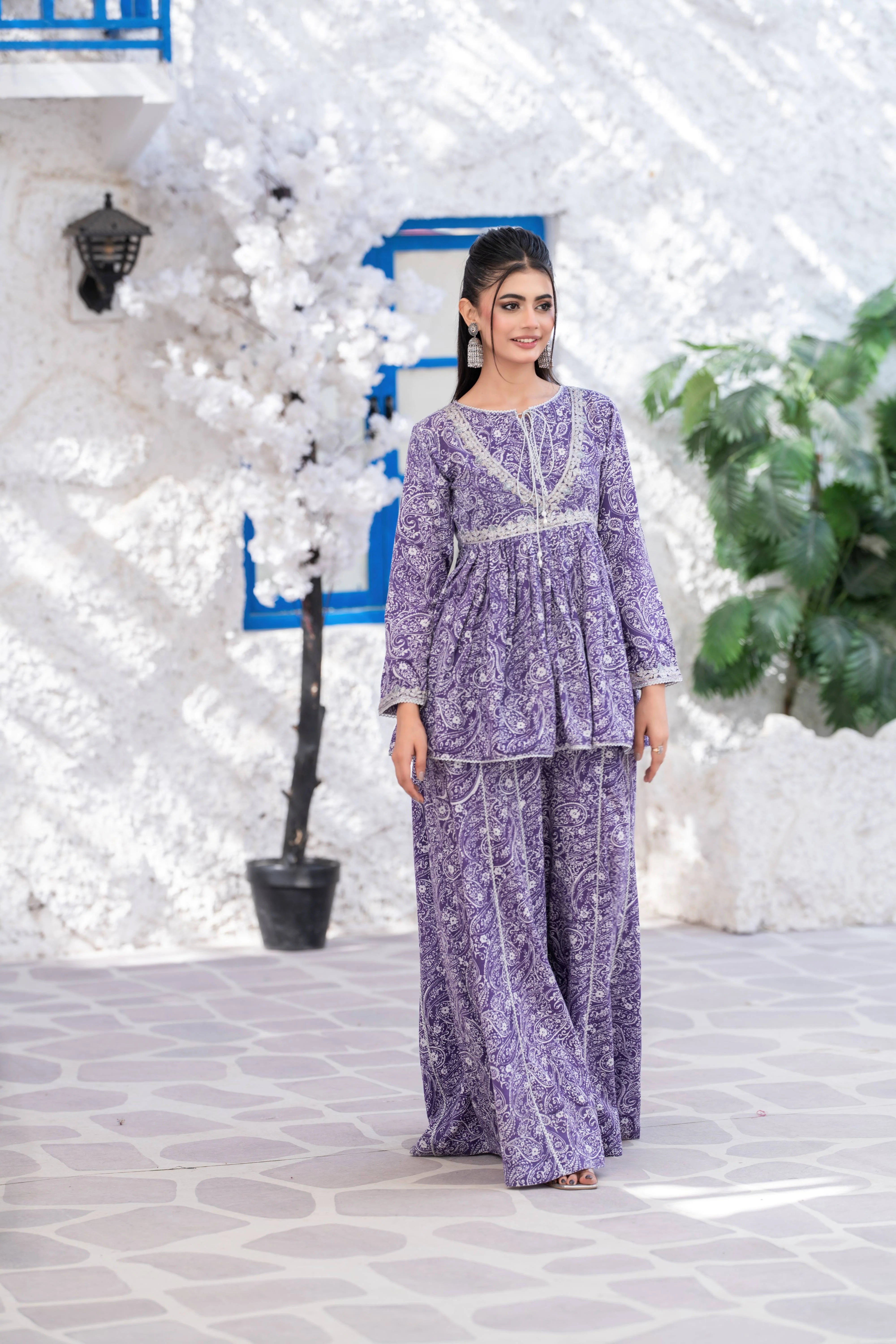NF-05983 Lilac Printed Peplum